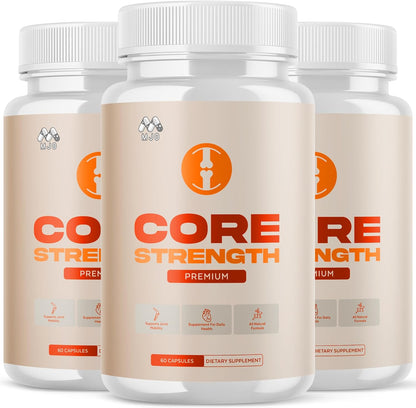 Core Strength Supplement Capsules with Natural Ingredients & Multivitamins 180 Capsules (3 Pack)