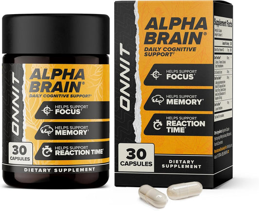 ONNIT Alpha Brain Nootropic Capsules L-Theanine Vitamin B6 30 Count