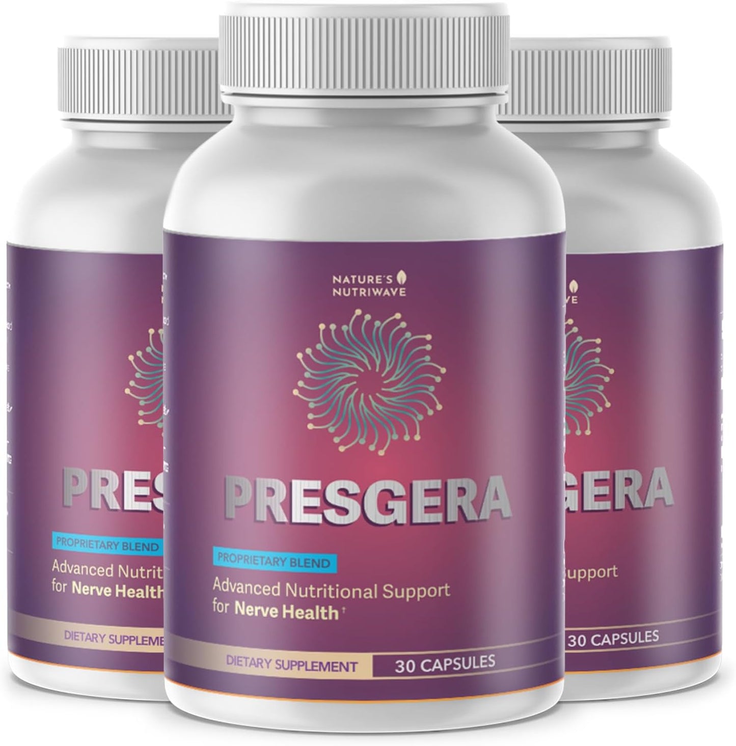 Presgera Magnesium Glycinate, Turmeric & Alpha Lipoic Acid Supplement 30 Capsules