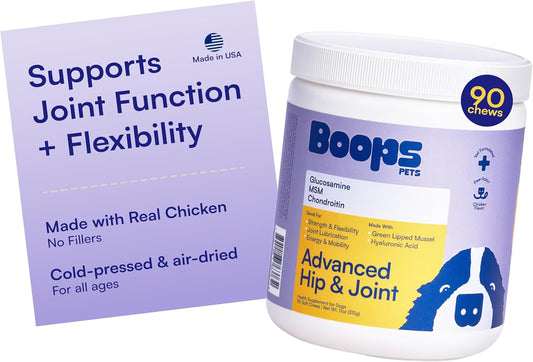 Dog Hip & Joint Supplement Soft Chews Glucosamine MSM Chondroitin 90 Count