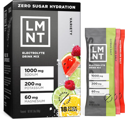 LMNT Zero Sugar Electrolytes Drink Mix Variety Pack 18 Count