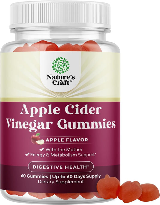 Apple Cider Vinegar Gummies with Mother B12 B6 Pomegranate 60 Count