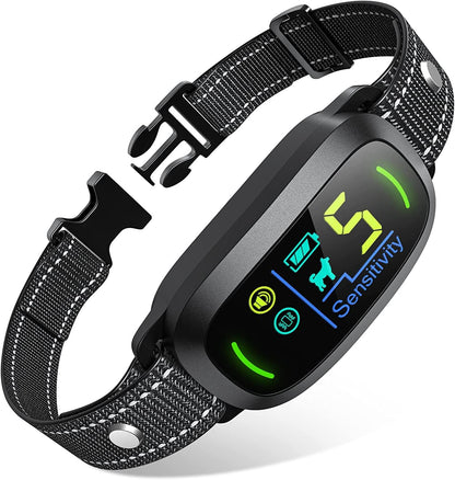 Rechargeable Dog Bark Collar – Smart Training Collar with 5 Sensitivity Levels, Beep & Vibration, Black