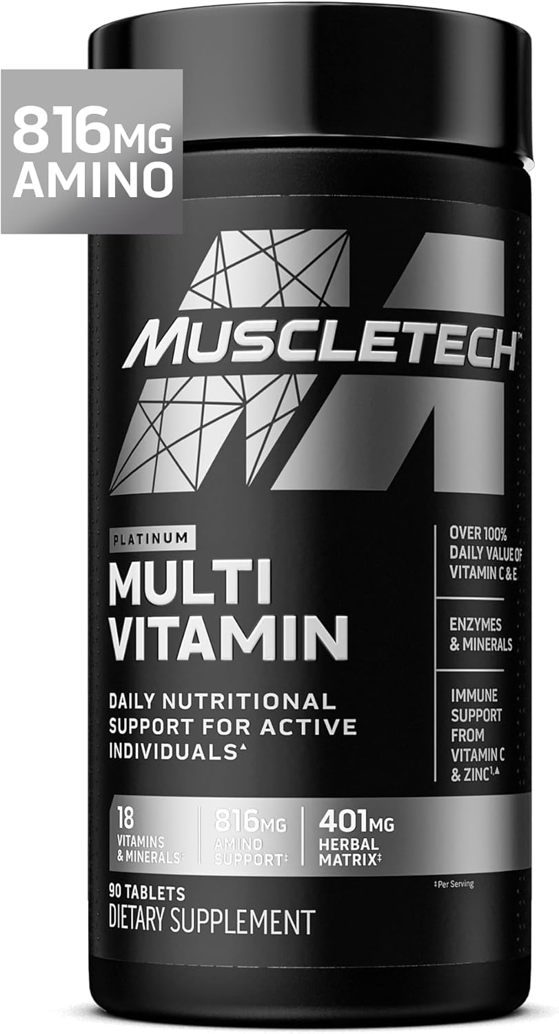 MuscleTech Platinum Multivitamin 18 Vitamins Minerals 90 Capsules