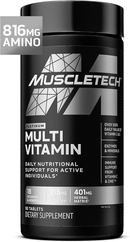 MuscleTech Platinum Multivitamin 18 Vitamins Minerals 90 Capsules