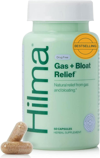Hilma Digestive Supplement Lemon Balm Fennel Peppermint Vegan Capsules 50 Count