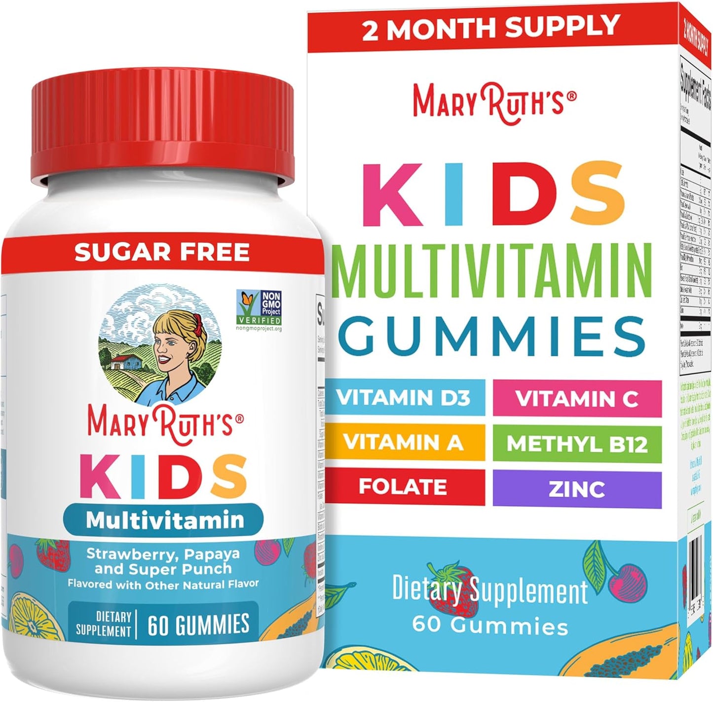 MaryRuth’s Kids Multivitamin Gummies Sugar Free Vegan 60 Count