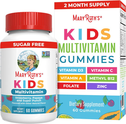 MaryRuth’s Kids Multivitamin Gummies Sugar Free Vegan 60 Count