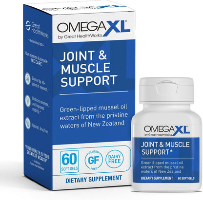 OmegaXL Joint Support Supplement with Green Lipped Mussel Oil 60 Softgels
