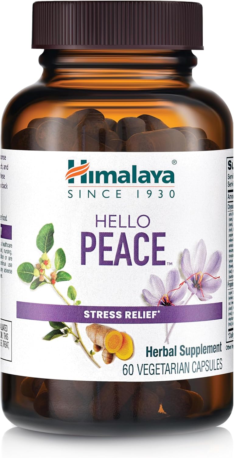 Himalaya Hello Peace Herbal Stress Support Supplement 60 Vegan Capsules