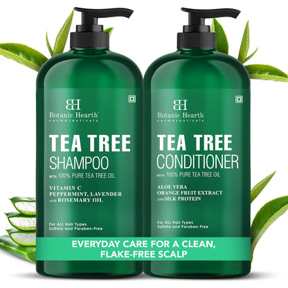 Botanic Hearth Tea Tree Shampoo and Conditioner Set Sulfate Free 16 fl oz