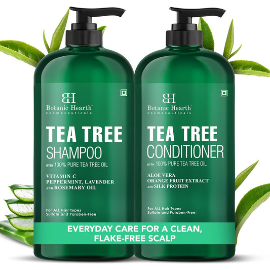 Botanic Hearth Tea Tree Shampoo and Conditioner Set Sulfate Free 16 fl oz