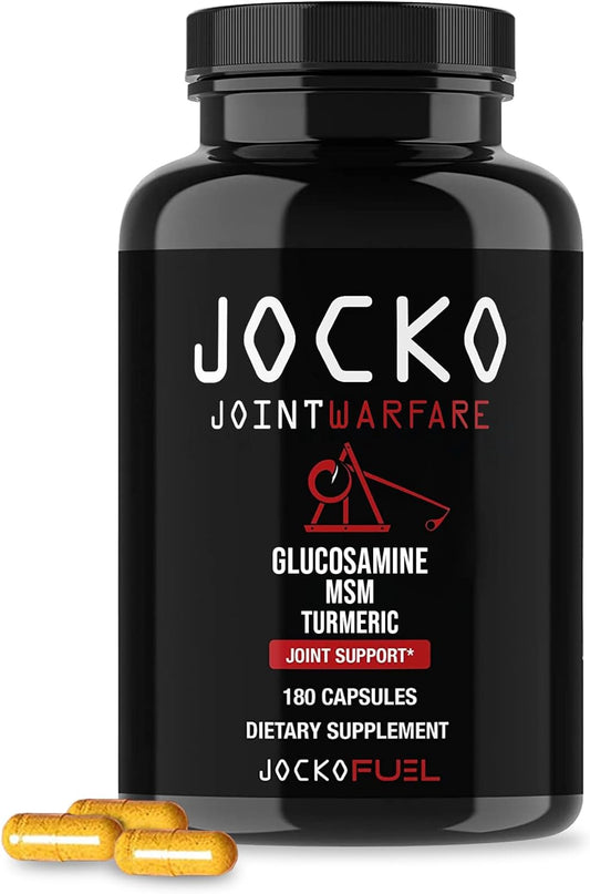 Jocko Fuel Joint Support Glucosamine MSM Turmeric Boswellia Capsules 180 Count