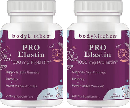 Body Kitchen Pro Elastin Peptides 1000 mg Marine-Derived Supplement 2 Pack 120 Capsules