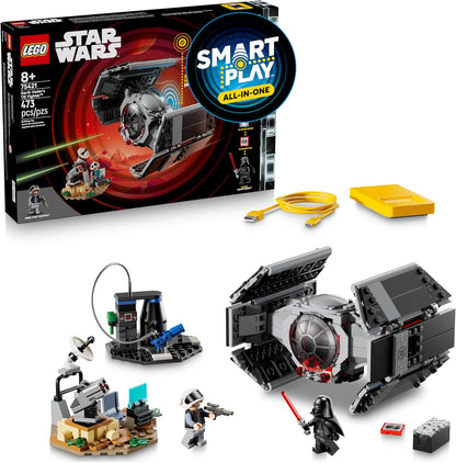 LEGO Star Wars SMART Play Darth Vader’s TIE Fighter Set – Interactive SMART Brick Toy for Kids 8+, Gift Idea – 75421