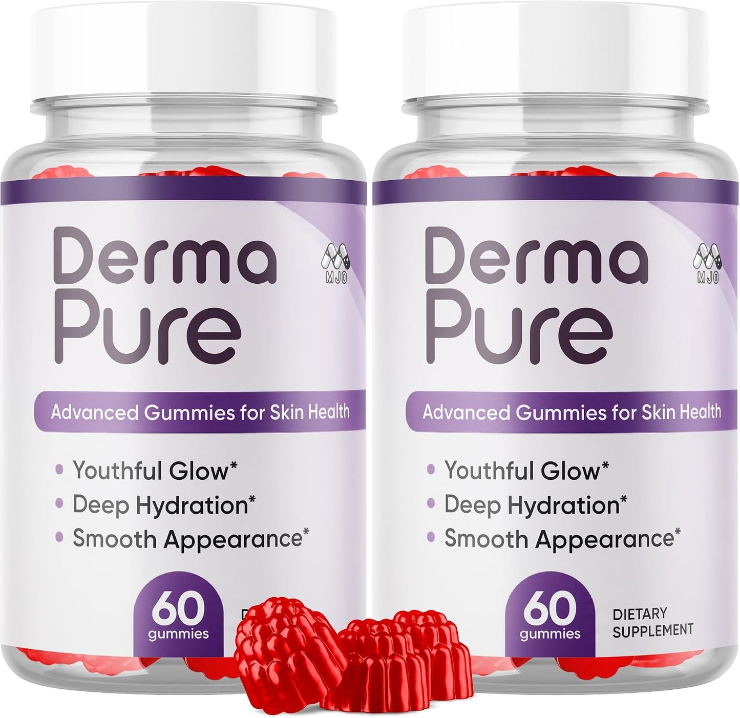 Derma Pure Supplement Gummies with Natural Ingredients 120 Gummies (2 Pack)