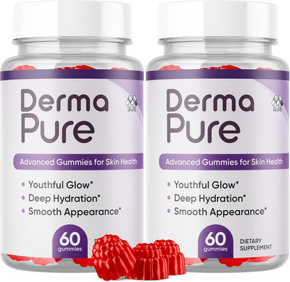 Derma Pure Supplement Gummies with Natural Ingredients 120 Gummies (2 Pack)