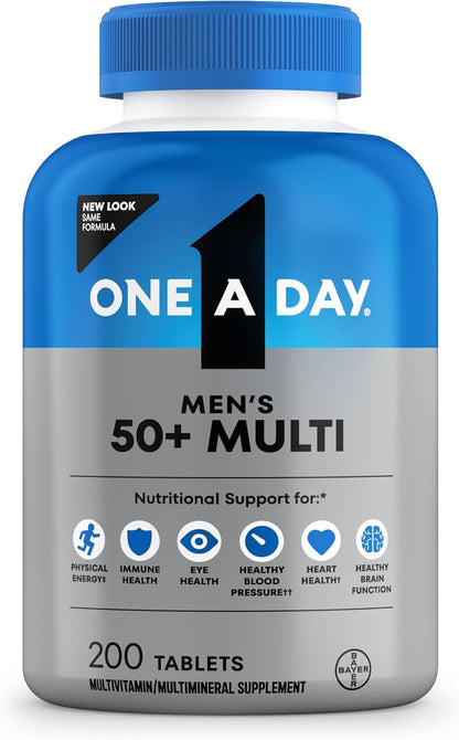 One A Day Men’s 50+ Multivitamin Vitamins A C D Calcium 200 Tablets