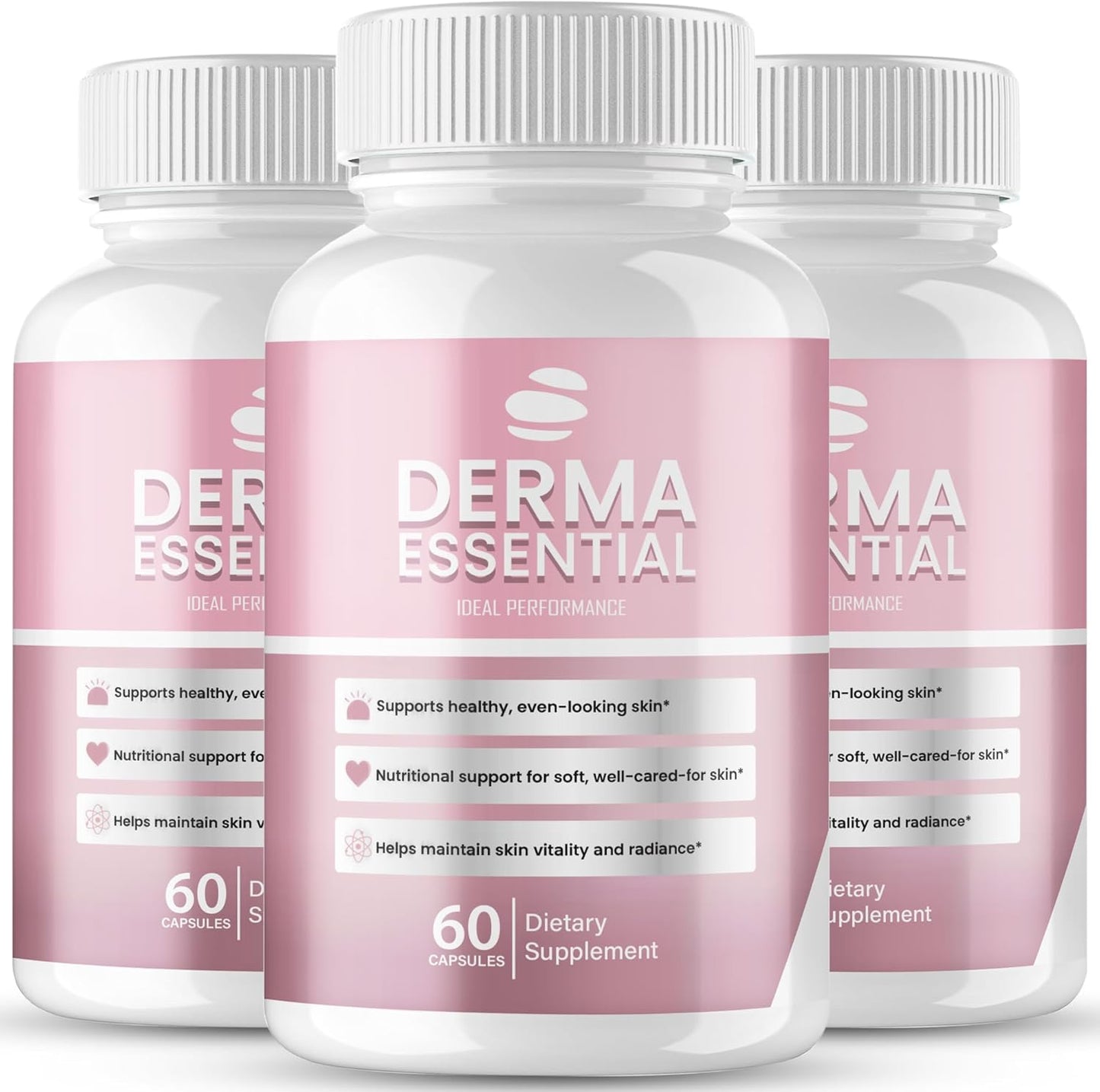 Derma Essential Supplement Capsules with Natural Ingredients 180 Capsules (3 Pack)
