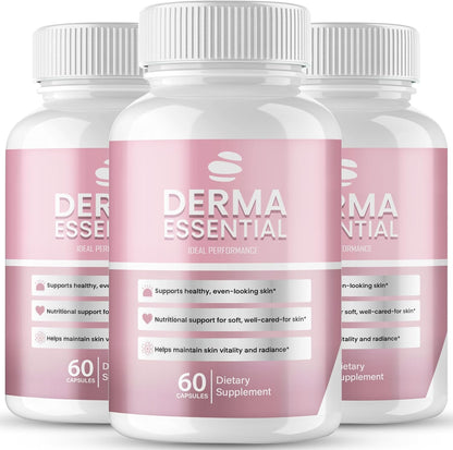 Derma Essential Supplement Capsules with Natural Ingredients 180 Capsules (3 Pack)