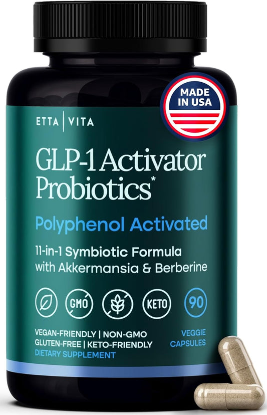 GLP-1 Probiotic Capsules Akkermansia Berberine Inulin EGCG Resveratrol Hops