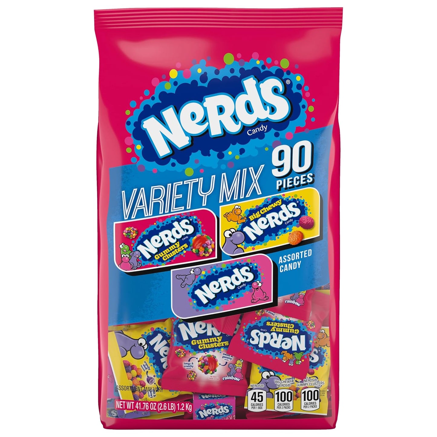 NERDS Variety Mix Individually Wrapped Assorted Candy 90 Count 41.76 oz