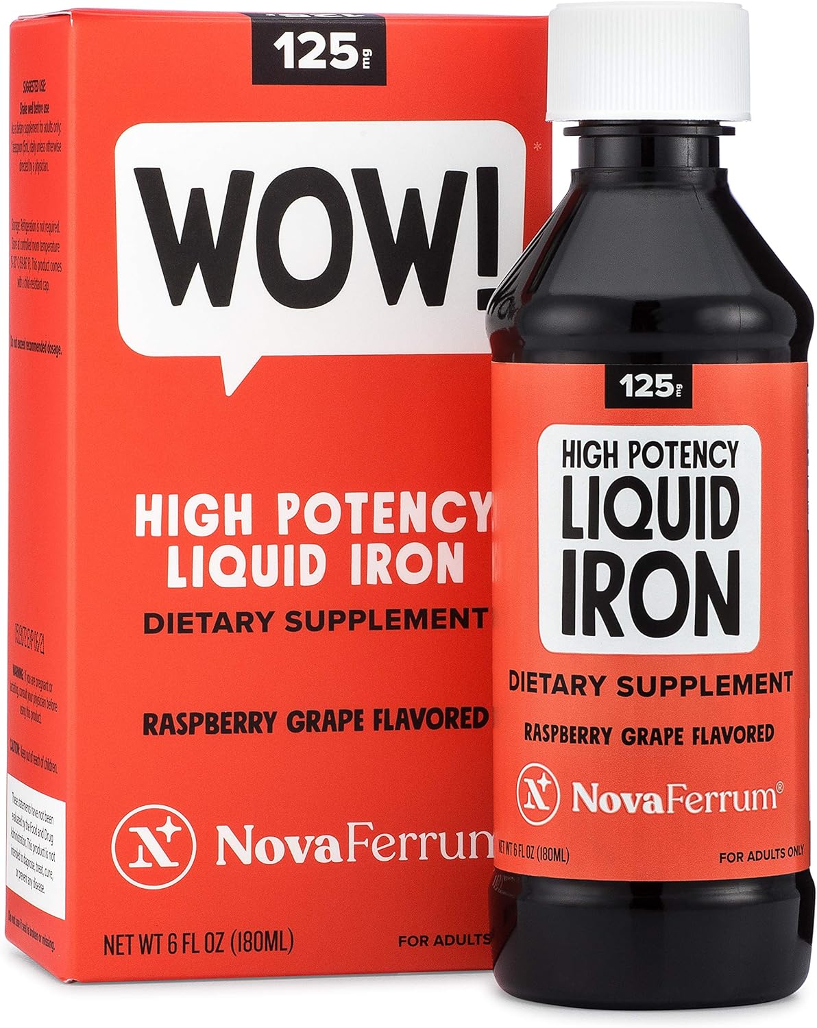 NovaFerrum WOW 125 High Potency Liquid Iron Supplement 125 mg Iron