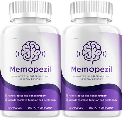 Memopezil Brain Health Support Supplement 2 Pack 120 Capsules
