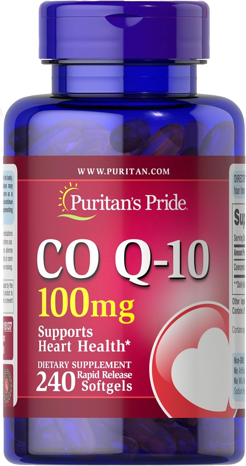 Puritan's Pride CoQ10 100 mg Rapid Release Softgels – 240 Count