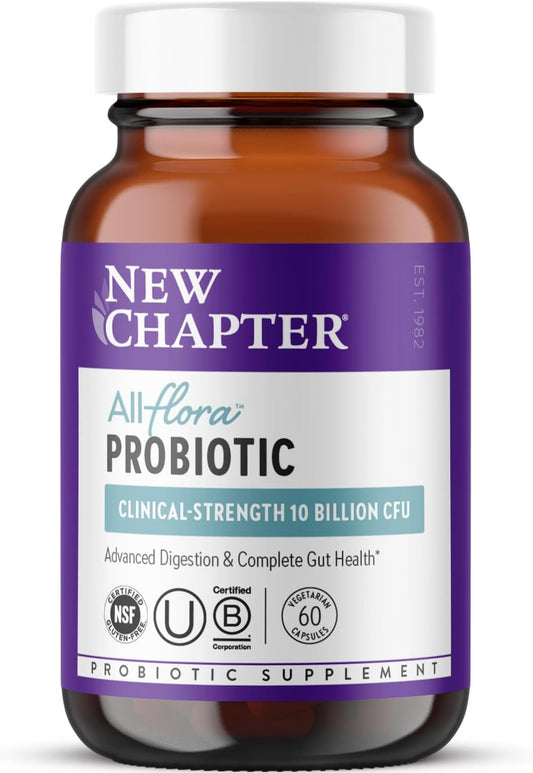 New Chapter All-Flora Probiotic with Prebiotics & Postbiotics Vegetarian Capsules 60 Count
