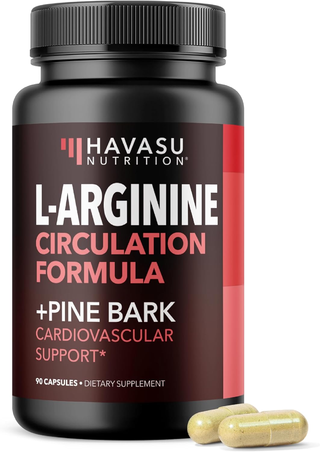 L-Arginine 1800 mg with Pine Bark Extract Supplement 90 Vegan Capsules