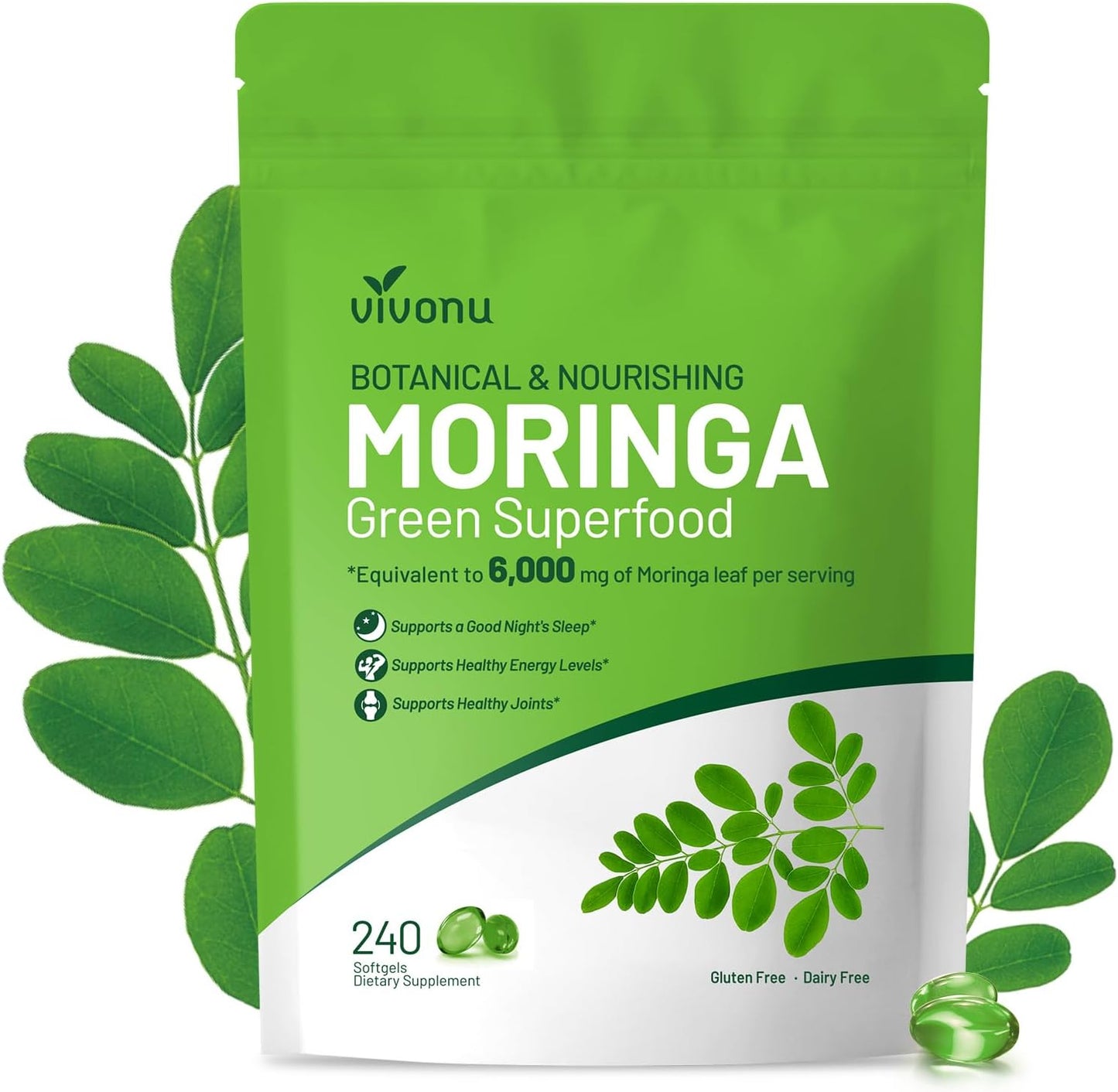 Pure Moringa Softgels Liposomal Extract 30:1 High Absorption 120 Day Supply