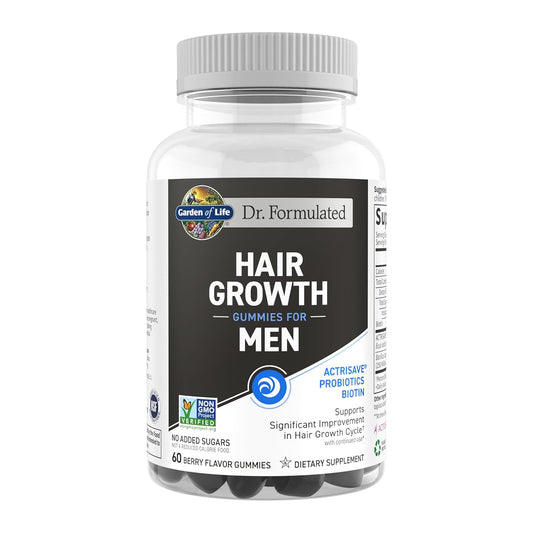 Garden of Life Dr. Formulated Hair Growth Gummies for Men – Biotin & Clinically Studied Extracts, Berry Flavor, 60 Gummies