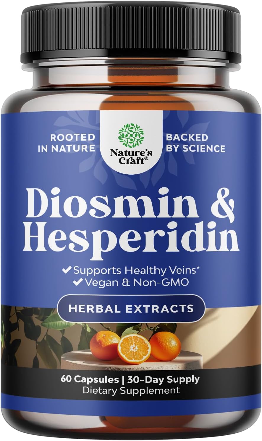 Diosmin Hesperidin 1000 mg Complex Bitter Orange Vein & Circulation Support 60 Count