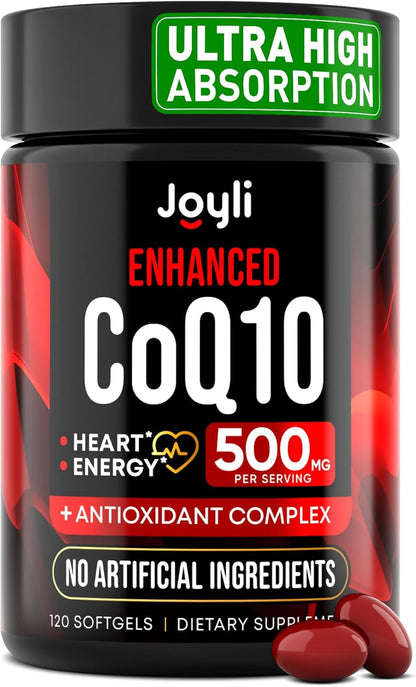 High Absorption CoQ10 500 mg Softgels – 120 Count, Coenzyme Q10 Dietary Supplement