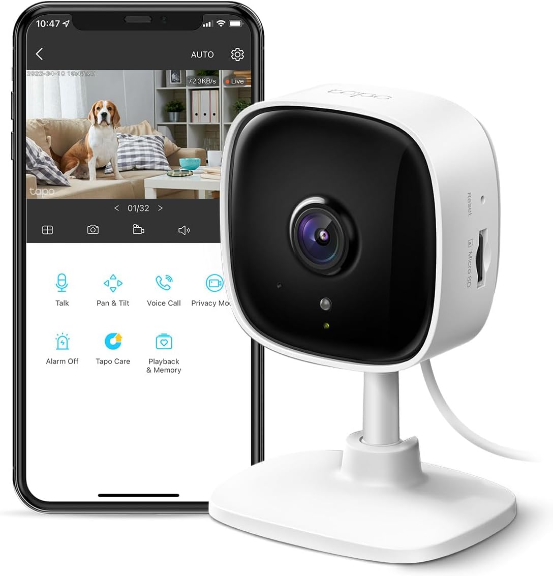 TP-Link Tapo Indoor Security Camera 1080p with Night Vision and Two-Way Audio C100