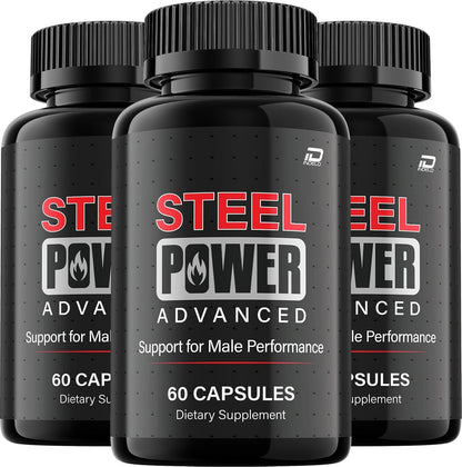 Steel Power Capsules for Men Daily Supplement 3 Pack 180 Capsules