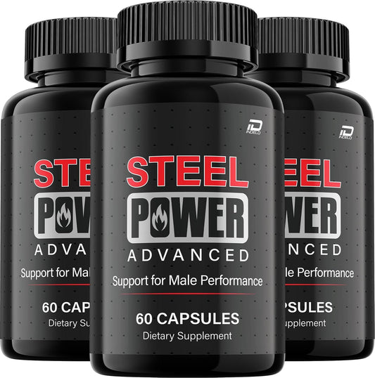 Steel Power Capsules for Men Daily Supplement 3 Pack 180 Capsules
