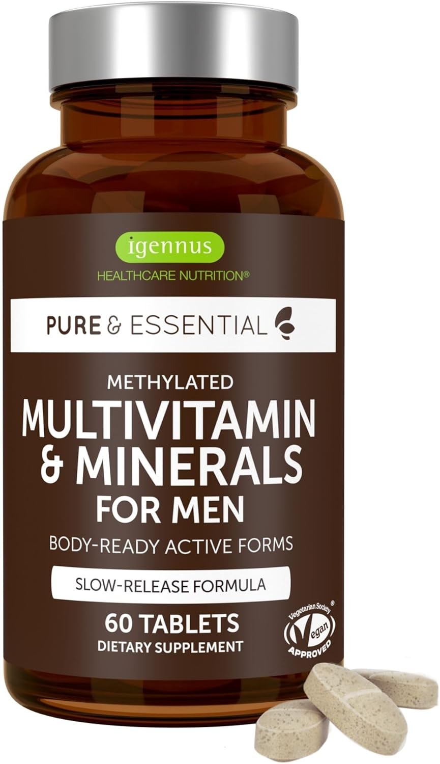 Igennus Men’s Multivitamin Tablets with Methylated Vitamins, Lycopene and B12 60 Count