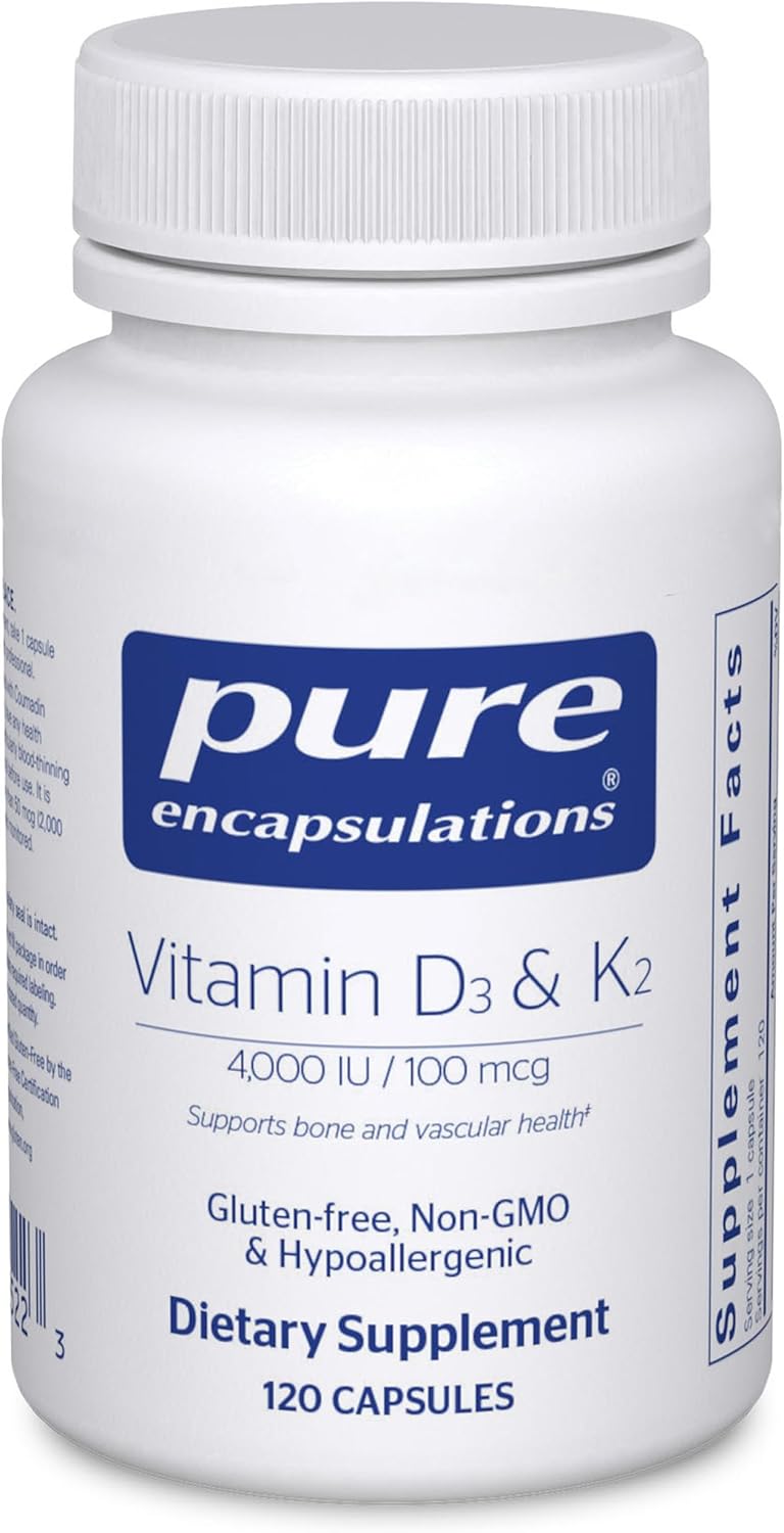 Pure Encapsulations Vitamin D3 & K2 Capsules 120 Count