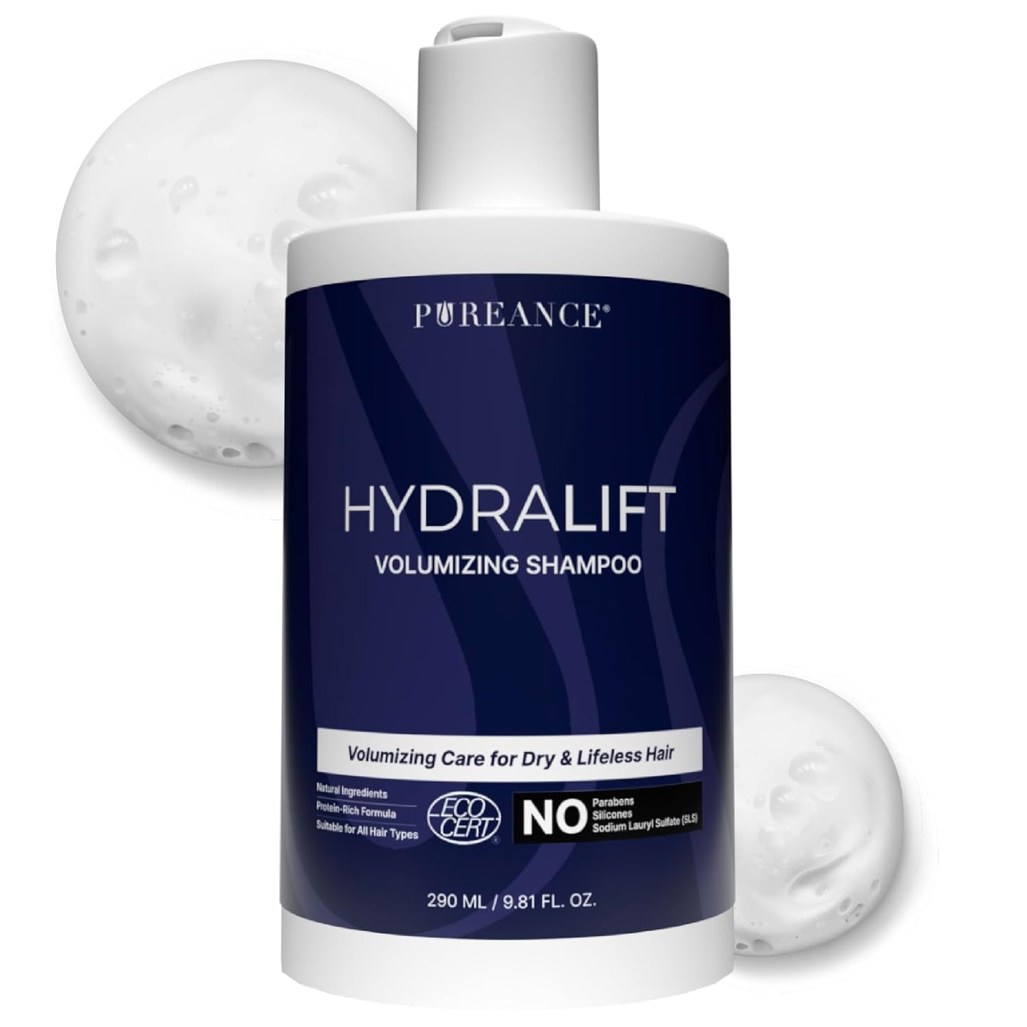 Pureance Hydralift Volumizing Shampoo with Wheat Protein, Betaine, Glycerin & Aloe 9.81 fl oz