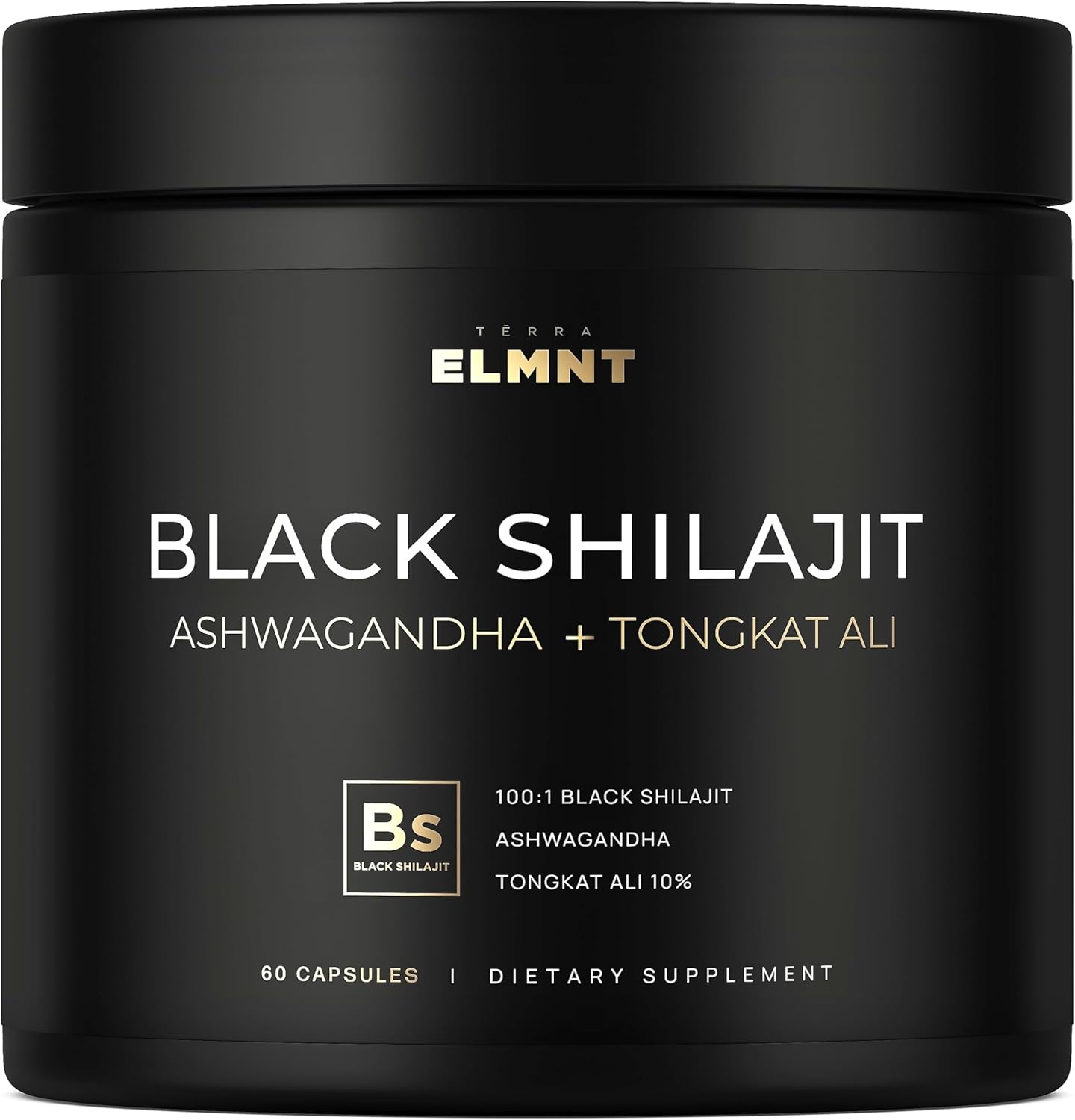 Black Shilajit Capsules with Ashwagandha Tongkat Ali Fulvic Acid 103800 mg 60% Fulvic Acid