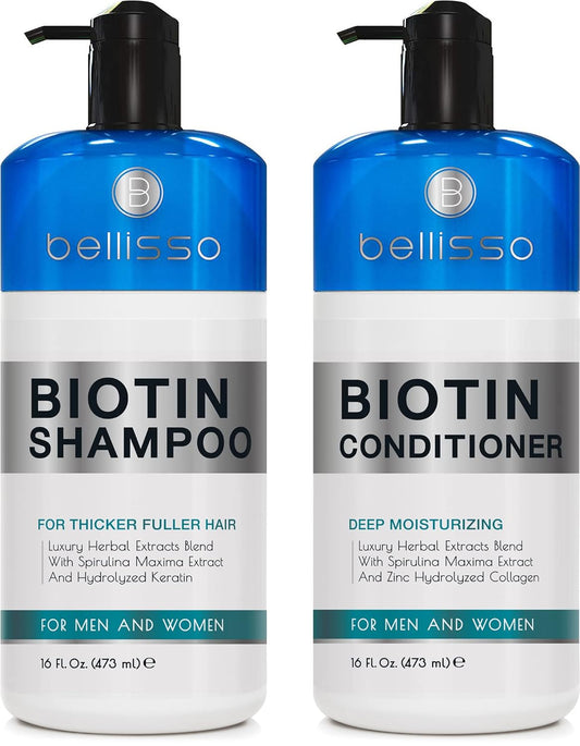 Biotin Shampoo and Conditioner Set Sulfate and Paraben Free Hair Care