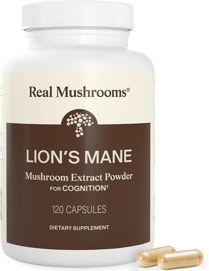Real Mushrooms Lion's Mane Mushroom Extract Capsules 120 Capsules