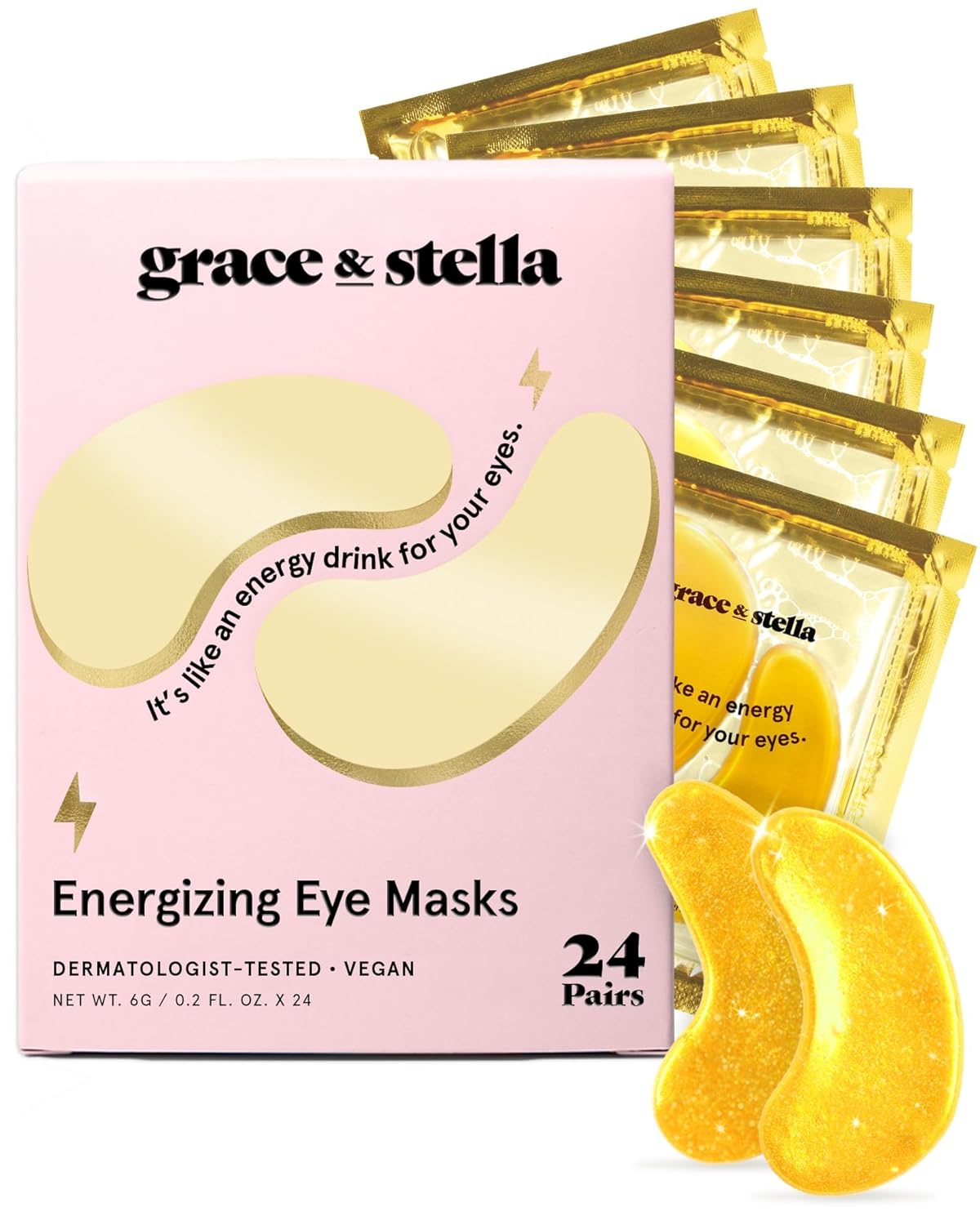 grace & stella Gold Under Eye Masks for Dark Circles & Puffy Eyes 24 Pairs