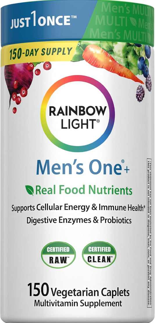 Rainbow Light Men’s Multivitamin One+ Caplets with Vitamins C, D and Zinc 150 Count
