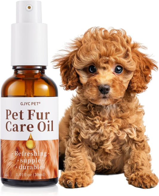 Pet Fur Care Oil – Leave-In Conditioner with Collagen & Natural Oils for Dogs & Cats, 1.01 fl oz
