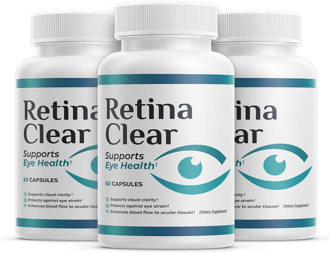 Retina Clear Vision Support Supplement Capsules – Natural Ingredient Eye Health Formula, 180 Capsules (3 Pack)