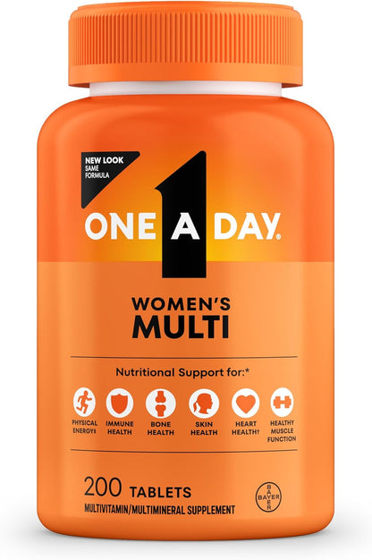 One A Day Women’s Multivitamin Tablets with Biotin, Calcium, Folic Acid, Iron and Zinc 200 Count