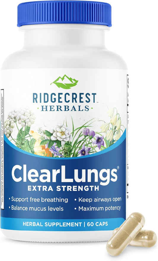 RidgeCrest Herbals ClearLungs Extra Strength Vegan Capsules 60 Count